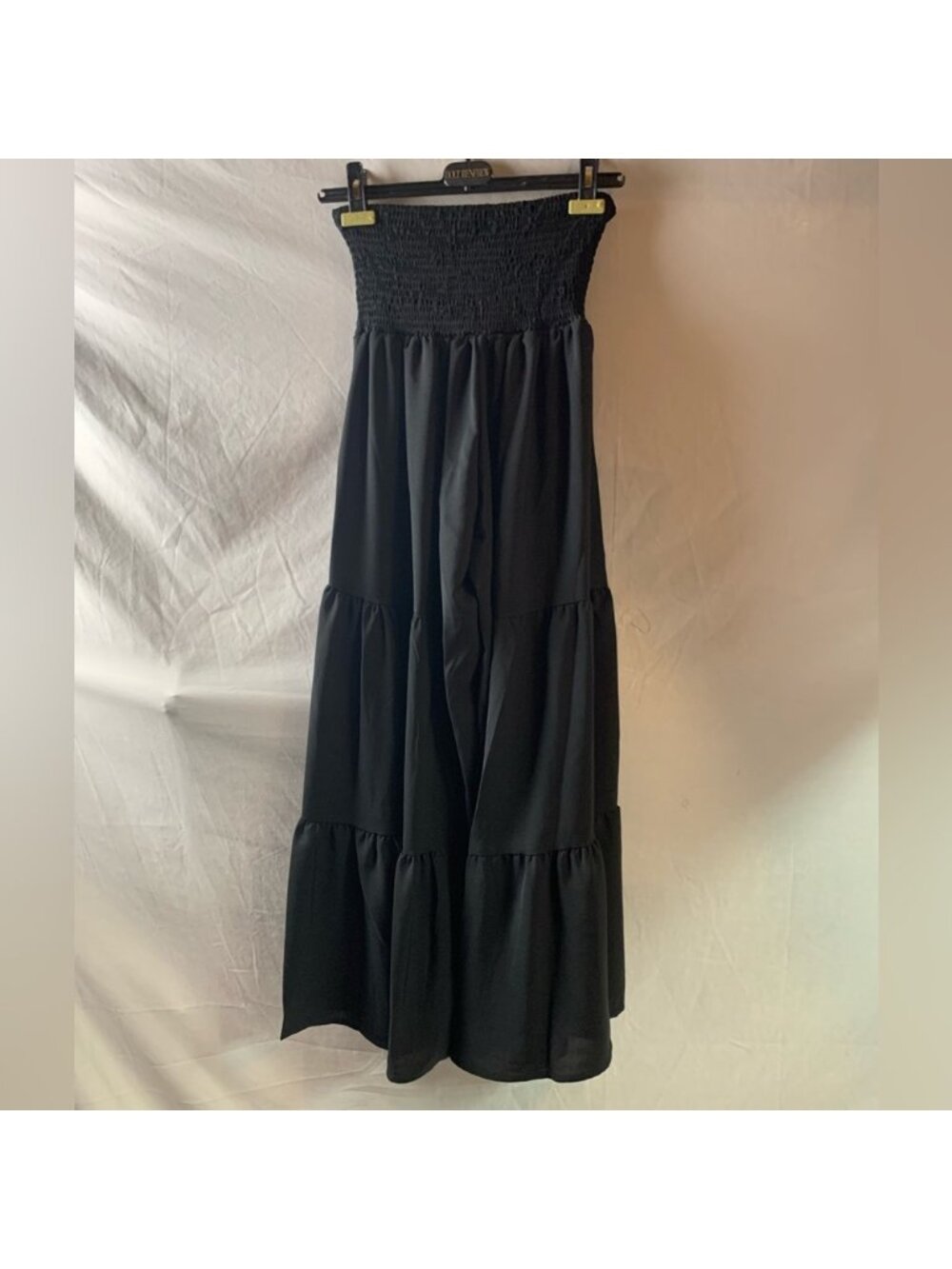 LAST ONE 🔥 Shirred Waist Tie Front Ruffle Hem Wide Leg Pants - Picture 6 of 7